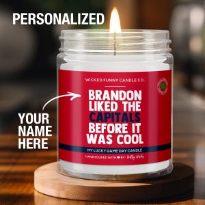 Personalized Washington Capitals Gift for Capitals Fan Before It Was Cool Custom Capitals Candle Game Day Washington Capitals Hockey Gift