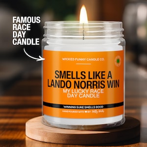 Smells Like a Lando Norris Win Candle | Lando Norris F1 Candle | Formula One Race Day Decor | Funny Lando Norris Fan Gift Lucky Candle