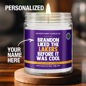 Personalized Los Angeles Lakers Gift for Lakers Fan Before It Was Cool Custom Lakers Candle Game Day Los Angeles Lakers Basketball