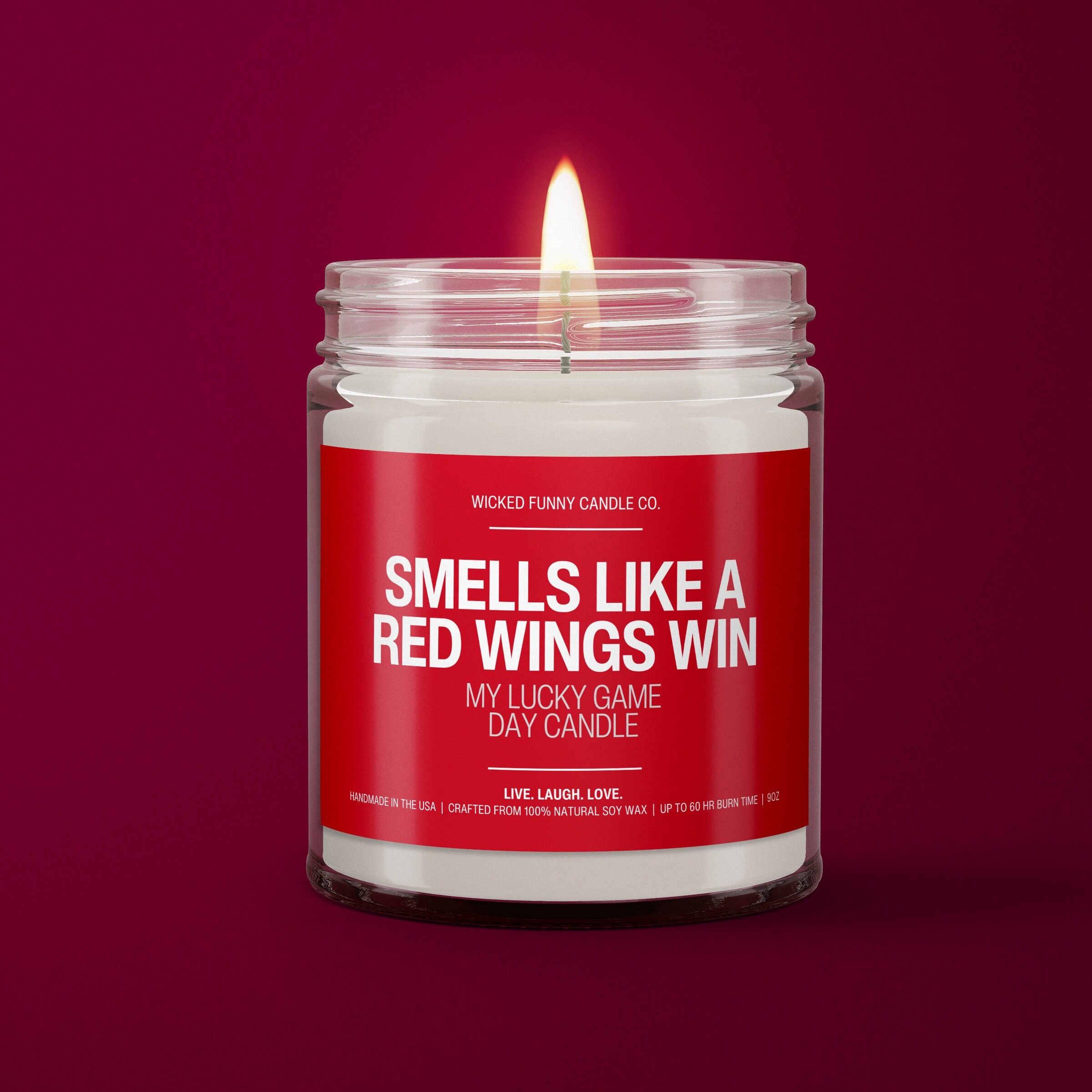 Smells Like a Red Wings Win Candle Detroit Red Wings Hockey Candle