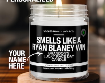 Personalized Ryan Blaney NASCAR Gift Smells Like A Ryan Blaney Win Candle NASCAR Gift for Ryan Blaney Fan Funny Nascar Fan Gift