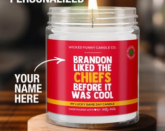 Personalized Kansas City Chiefs Gift for Chiefs Fan Before It Was Cool Custom Chiefs Candle Game Day Kansas City Chiefs Football Gift for