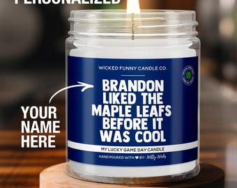 Personalized Toronto Maple Leafs Gift for Maple Leafs Fan Before It Was Cool Custom Maple Leafs Candle Game Day Toronto Maple Leafs Hockey