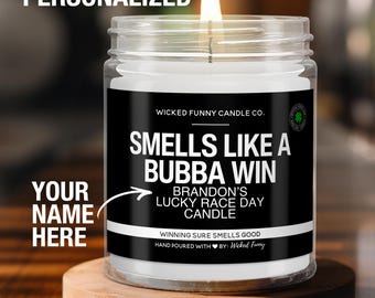 Personalized Bubba Wallace NASCAR Gift Smells Like A Bubba Wallace Win Candle NASCAR Gift for Bubba Wallace Fan Funny Nascar Fan Gift