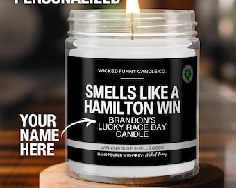 Personalized Lewis Hamilton F1 Racing Gift Smells Like A Lewis Hamilton Win Candle Formula 1 Gift for Lewis Hamilton Fan Funny F1 Race Decor