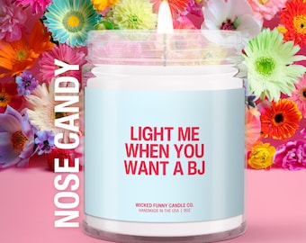 Light Me When You Want A BJ Candle | Valentine Gifts For Him | Funny Gift from Girlfriend | Funny Candle Gift for Boyfriend | Boyfriend Gift