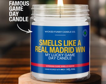 Real Madrid Gift Smells Like A Real Madrid Win Candle Soccer Gift for Real Madrid Fan Real Madrid Game Day Decor for Dad Real Madrid Gift