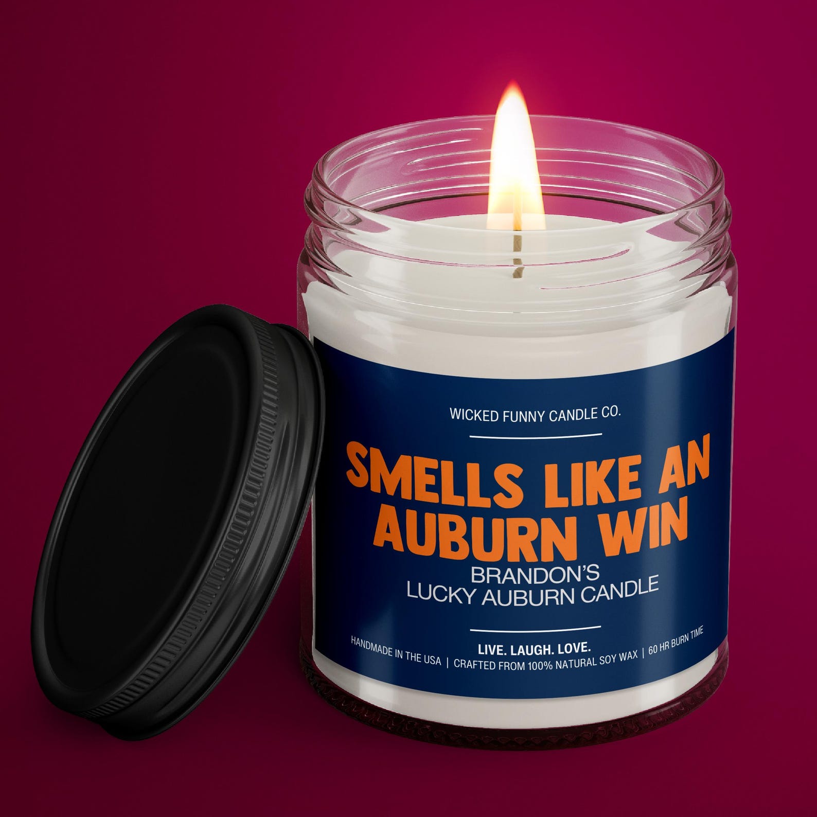 Personalized Smells Like a Auburn Win Candle Custom Auburn Tigers Gift