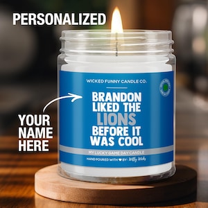 Personalized Detroit Lions Gift for Lions Fan Before It Was Cool Custom Lions Candle Game Day Detroit Lions Football Gift for Husband Lions