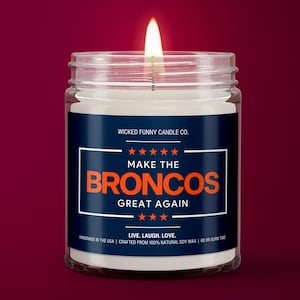 MAGA Denver Broncos Gift Trump Broncos Candle Broncos Decor for Republican Funny Donald Trump Broncos Merch Game Day Decor Gift for