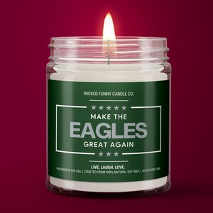 MAGA Philadelphia Eagles Gift Trump Eagles Candle Eagles Decor for Republican Funny Donald Trump Eagles Merch Game Day Decor Gift for