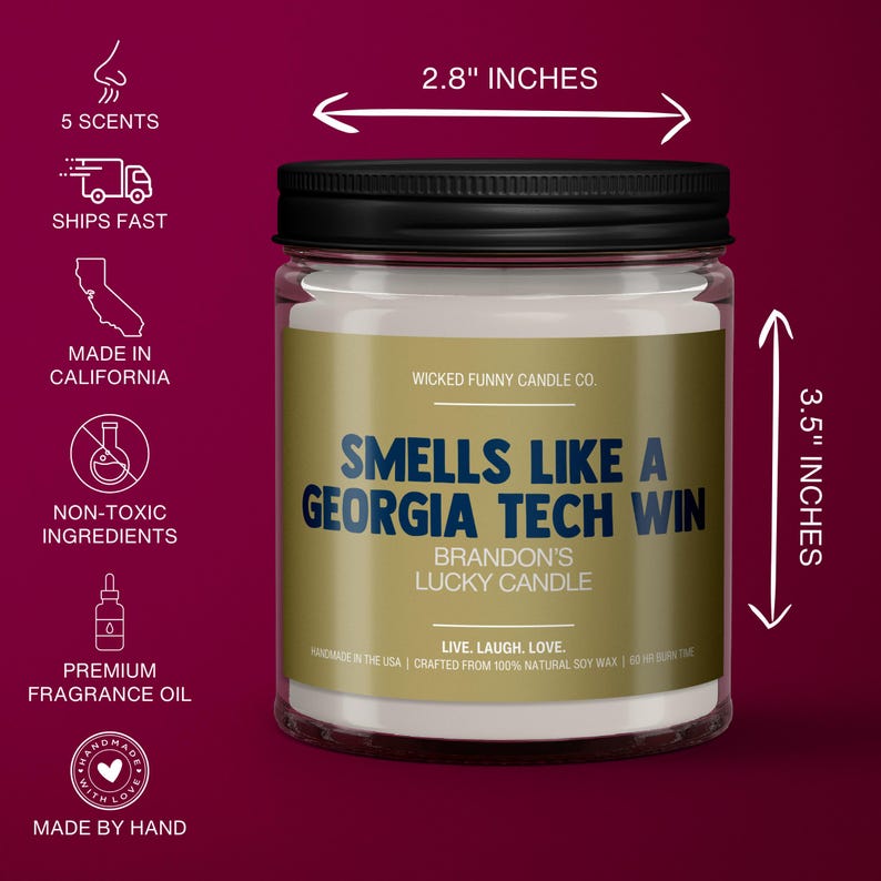 Personalized Smells Like a Tech Win Candle Custom Tech