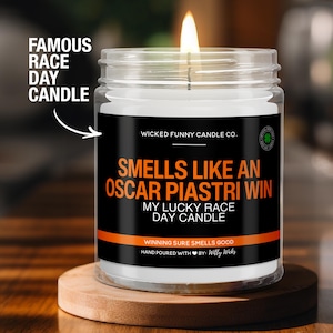 Smells Like a Oscar Piastri Win Candle | Oscar Piastri F1 Candle | Formula One Race Day Decor | Funny Oscar Piastri Fan Gift Lucky Candle