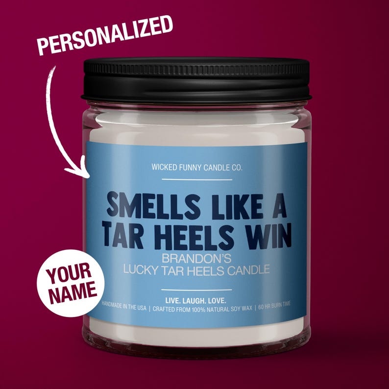 Personalized Smells Like a North Carolina Win Candle Custom North