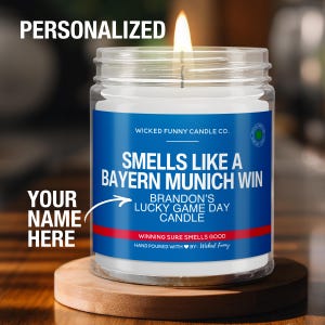 Personalized Bayern Munich Gift Smells Like A Bayern Munich Win Candle Soccer Gift for Bayern Munich Fan Bayern Munich Game Day Decor