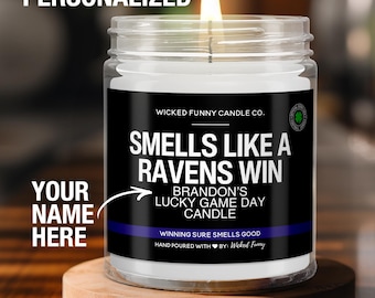 Personalized Lucky Ravens Candle Custom Baltimore Ravens Gift for Ravens Fan Lucky Game Day Football Candle Gifts for Mom Game Day Decor