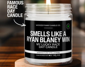Smells Like a Ryan Blaney Win Candle | Ryan Blaney NASCAR Candle | Race Day Decor | Funny Ryan Blaney Fan Gift | Ryan Blaney Gift