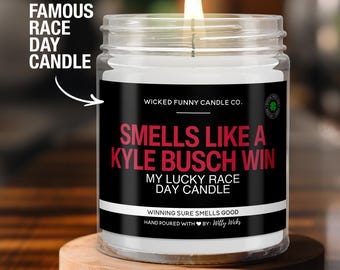 Smells Like a Kyle Busch Win Candle | Kyle Busch NASCAR Candle | Race Day Decor | Funny Kyle Busch Fan Gift | Kyle Busch Gift