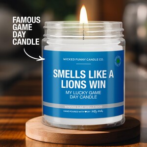 Smells Like a Lions Win Candle | Detroit Lions Candle | Game Day Decor | Funny Lions Fan Gift | Lucky Lions Candle Unique