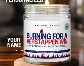 Personalized Max Verstappen F1 Racing Gift Burning for A Max Verstappen Win Candle Formula 1 Gift for Max Verstappen Fan Funny F1 Race Decor