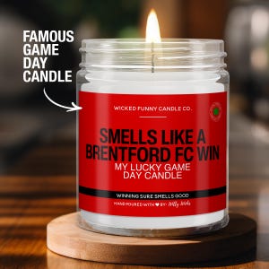 Brentford FC Gift Smells Like A Brentford FC Win Candle Soccer Gift for Brentford FC Fan Brentford fc Game Day Decor for Dad Brentford