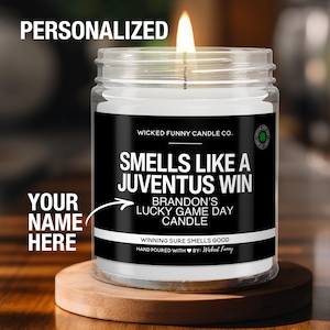 Personalized Juventus Gift Smells Like A Juventus Win Candle Soccer Gift for Juventus Fan Juventus Game Day Decor for Dad