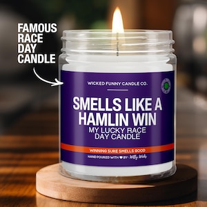 Smells Like a Denny Hamlin Win Candle | Denny Hamlin NASCAR Candle | Race Day Decor | Funny Denny Hamlin Fan Gift | Denny Hamlin Gift