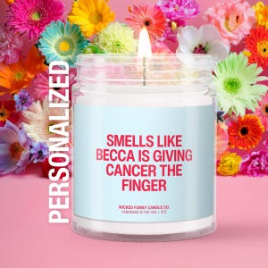 Funny Cancer Candle Custom Soy Candle Cheer Up Gift Cancer Survivor Present Chemo Care Package Cancer Sucks Gift Personalized for Friends