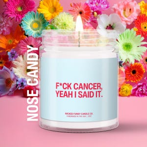 F*ck Cancer Candle Funny Cancer Gift Soy Candle Chemo Care Package Cancer Survivor Present Support Gift for Friends or Family