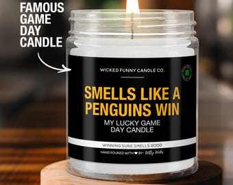 Smells Like an Penguins Win Candle | Pittsburgh Penguins Hockey Candle | Game Day Decor | Funny Penguins Fan Gift | Lucky Penguins Candle