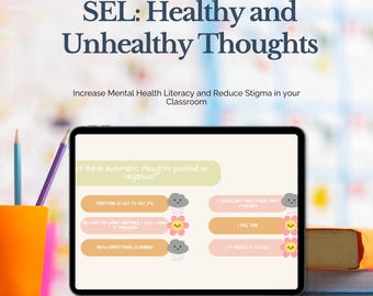 SEL/Mental Health Education: Healthy and Unhealthy Thoughts Lesson- Elementary School