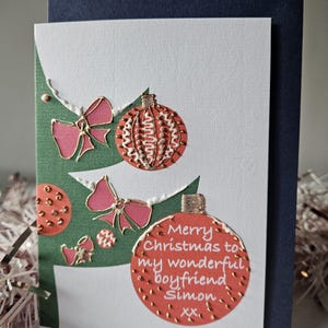 Handgemaakte kerstkaart voor vriend, gepersonaliseerde kaart, individueel vervaardigd, speciale kaart voor een geliefde