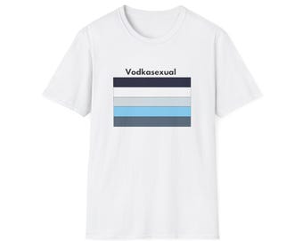 Vodkasexual Pride Flag T-Shirt | LGBTQ+ Humor, Striped Graphic Tee