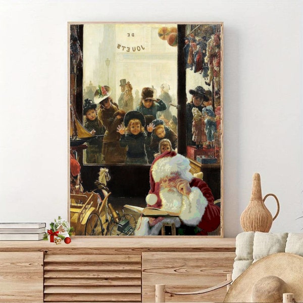 Vintage Christmas Print | santa claus story | Holiday Wall Decor | story book | antique santa claus | antik