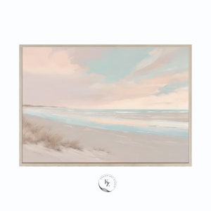 Neutral Beach Print Beach Sunset Pastel Photo Printable Ocean Sunset Sea Sunrise Poster Seascape Coastal Wall Decor Seashore Wave Print