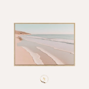 Neutral Beach Print Beach Sunset Pastel Photo Printable Ocean Sunset Sea Sunrise Poster Seascape Coastal Wall Decor Seashore Wave Print