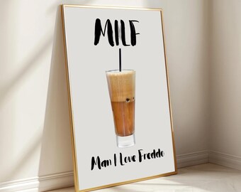 Póster de Coffee Freddo: Arte moderno de café latte (descarga digital)