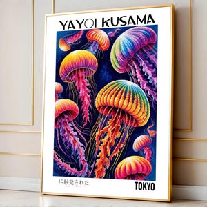 Yayoi Kusama Inspired Jellyfish Print – Ocean Poster – Japanese Wall Art – Aesthetic Japan Art – Abstract Home Decor – Housewarming Gift