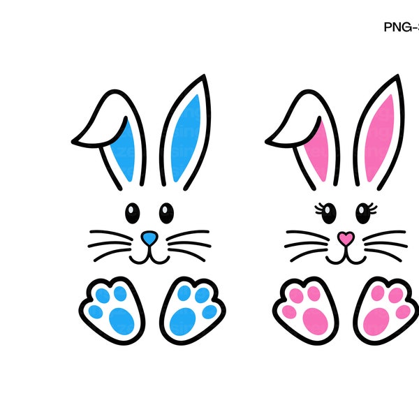 Bunny SVG, Digital Download, Svg, Png, Easter Bunny Clipart, Easter Day, Rabbit Ears, Bunny Ears, Paws, Feet, Instant Digital Download