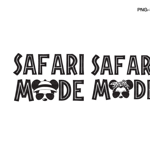 Safari Mode Minnie and Mickey Svg, Family Trip Svg Cut Files, Digital Download-PNG-DXF-SVG