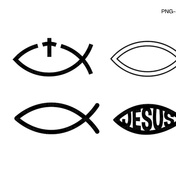 Christliches Fisch-Svg-Bundle, Jesus-Fisch-Svg, Ichthys-Svg, Religiöses Fisch-Symbol svg, Gott Fisch Umriss svg, Cricut, Silhouette, digitaler Download