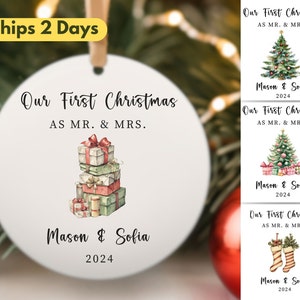 First Christmas Married Ornament, Mr and Mrs Christmas Ornament, Our First Christmas Married, Personalized Wedding Gift, Newlywed Gift, 2023