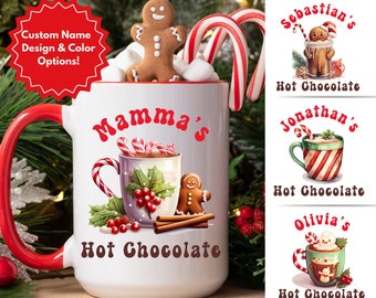 Personalized Christmas Hot Chocolate Mug, Custom Kids Gift