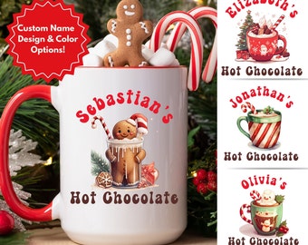Personalized Kids Hot Chocolate Christmas Mug, Hot Chocolate Mug, Hot Cocoa Mug,Personalized Christmas gift for kids