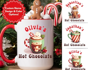 Personalized Kids Hot Chocolate Christmas Mug, Hot Chocolate Mug, Hot Cocoa Mug,Personalized Christmas gift for kids