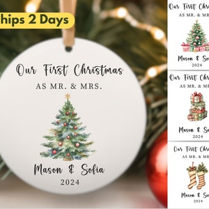 First Christmas Married Ornament, Mr and Mrs Christmas Ornament, Our First Christmas Married, Personalized Wedding Gift, Newlywed Gift, 2023