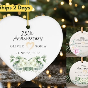 Personalized Anniversary ornament, Anniversary Gift for any number of years married 5th 10th 25th 40th 50th, Wedding gift, wedding keepsake
