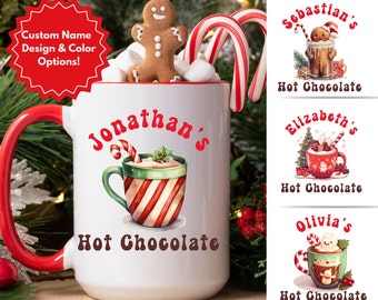 Personalized Kids Hot Chocolate Christmas Mug, Hot Chocolate Mug, Hot Cocoa Mug,Personalized Christmas gift for kids