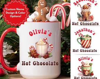 Personalized Kids Hot Chocolate Mug, Christmas Gift