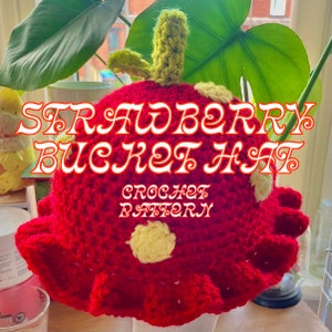 Cute Strawberry Bucket Hat Crochet Pattern